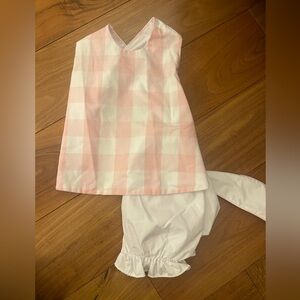 THE BEAUFORT BONNET COMPANY LT PINK CHECK 2PC OUTFIT 6-12M